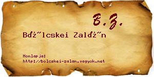 Bölcskei Zalán névjegykártya